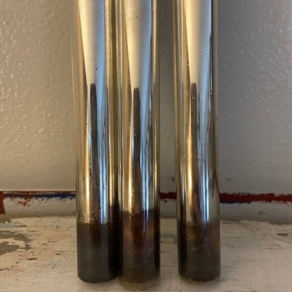 Antique Mercury Glass Taper Candlesticks 10inches Set of 3 - Picture 4 of 7